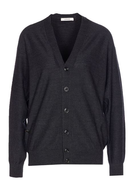 relaxed twisted cardigan woman anthracite LEMAIRE | TO1082 LK087BK966